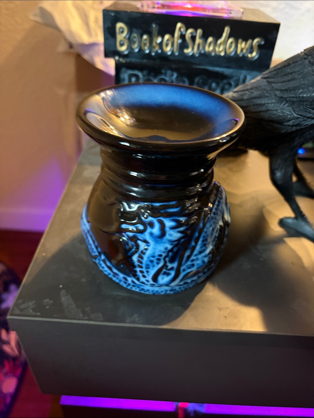 Black and Blue Ceramic Dragon Wax Warmer - Home Accents